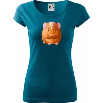 Dámské oblečení Morče - kreslené zepředu - Dámské triko Pure - L ( Petrolejová )