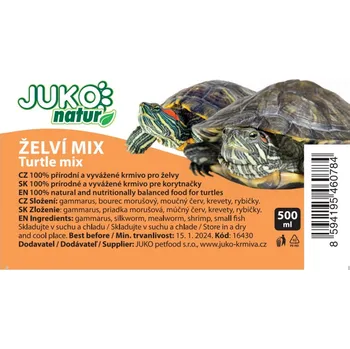 Krmivo pro terarijní zvíře Želví mix JUKO, dóza 500 ml ( 90g )