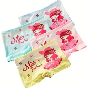 4 ks dívčích kalhotek s nohavičkami, různé animované motivy Motiv: miss fashion, Velikost: M (4-6 let)