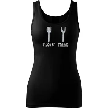 Dámské tričko Plastic Metal - Dámské tílko - 2XL ( Černá )