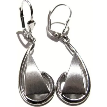 Náušnice Dámské stříbrné náušnice visací 37mm Rhodium Stříbro 925/1000