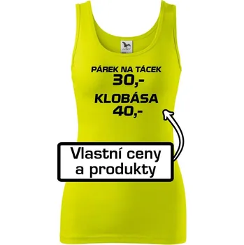 Dámské tričko Párek na tácek a klobása - Dámské tílko - 2XL ( Limetková )