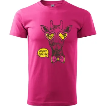 Pánská móda Hipster Giraffe - Klasické pánské triko vyšší gramáže - S ( Purpurová )