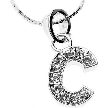 Náhrdelník Náhrdelník přívěsek písmenko "C" Swarovski Crystal Rhodium