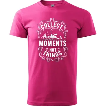 Pánská móda Collect moments not things - Klasické pánské triko vyšší gramáže - S ( Purpurová )