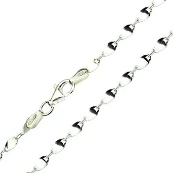 Řetízek Stříbrný řetízek hladký oválkový 3,80g Rhodium 45cm Stříbro 925/1000