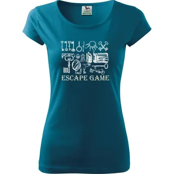 Dámské tričko Escape game zámky - Dámské triko Pure - 3XL ( Petrolejová )