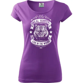 Dámské tričko The Real Hunter Live in The Woods - Dámské triko Pure - 2XL ( Fialová )