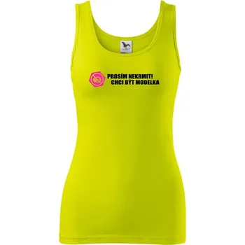 Dámské tričko Prosím nekrmit! - Dámské tílko - M ( Limetková )