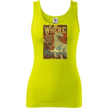 Dámské tričko Where words leave off - Dámské tílko - S ( Limetková )