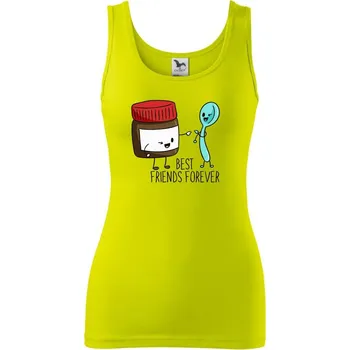 Dámské tričko BFF nugeta a lžička - Dámské tílko - L ( Limetková )