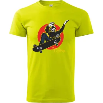 Skull Skater on style - Klasické pánské triko vyšší gramáže - 4XL ( Limetková )