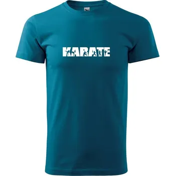Pánská móda Karate font - Klasické pánské triko vyšší gramáže - S ( Petrolejová )