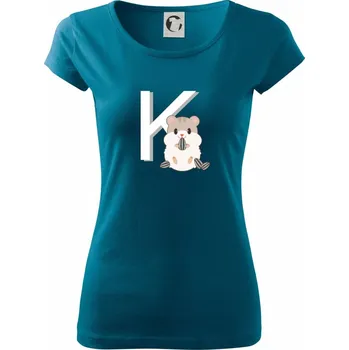 Dámské tričko Křeček - písmeno - Dámské triko Pure - S ( Petrolejová )