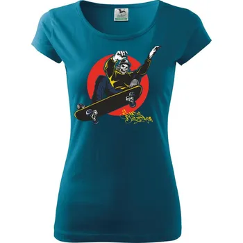Dámské oblečení Skull Skater on style - Dámské triko Pure - 2XL ( Petrolejová )