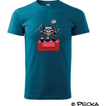 Pánské tričko TV vyžírač mozků (Pecka design) - Klasické pánské triko vyšší gramáže - 4XL ( Petrolejová )