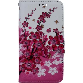 Pouzdro na mobilní telefon Pouzdro iPhone 13 mini knížkové Kytičky textil (kryt neboli obal na iPhone 13 mini)