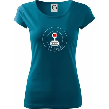 Dámské oblečení Gamer - let's play kulatý - Dámské triko Pure - M ( Petrolejová )