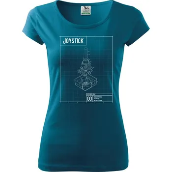 Dámské tričko Nákres joystick starý - Dámské triko Pure - 2XL ( Petrolejová )