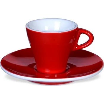 ClubHouse šálek s podšálkem Gardenia, 65 ml, set 6 ks, červená