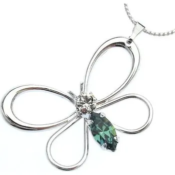 Náhrdelník Náhrdelník MOTÝLEK Swarovski - Zelená