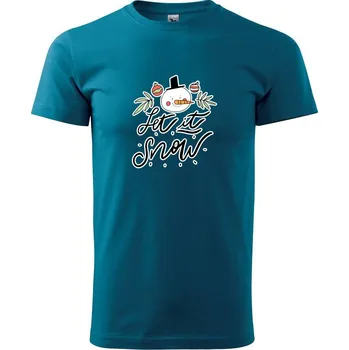Pánská móda Sněhulák - let it snow - Klasické pánské triko vyšší gramáže - M ( Petrolejová )