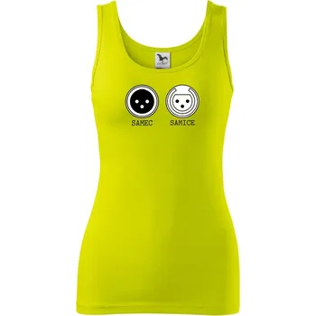 Dámské tričko XLR samec a samice - Dámské tílko - S ( Limetková )