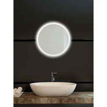 Zrcadlo na zeď chodbu do pokoje ložnice koupelny předsíně kulaté kruh MOONLIGHT průměr 50 cm s LED podsvíceným okrajem po celém obvodu 411-224