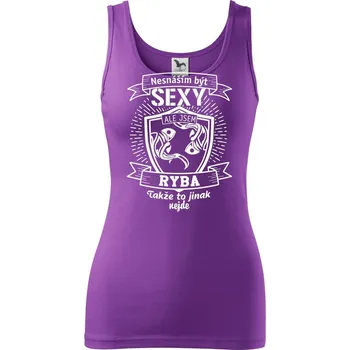Dámské tričko Nesnáším být sexy - Ryba - Dámské tílko - 2XL ( Fialová )