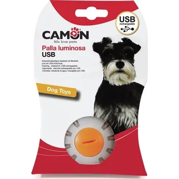 Hračka pro psa Camon Svítící míček USB 6,5 cm
