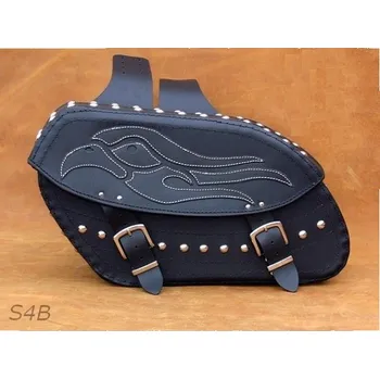 Zavazadlo na motocykl Kožené moto brašny S4 Eagle černé, 50x29x17cm - bez nýtů