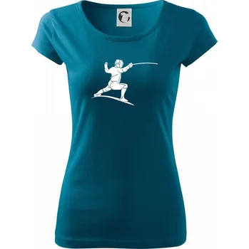 Dámské tričko Šermíř postava - Dámské triko Pure - S ( Petrolejová )