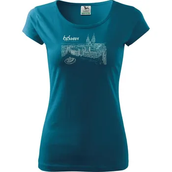 Dámské oblečení Čučkař - čučkařov - Dámské triko Pure - L ( Petrolejová )