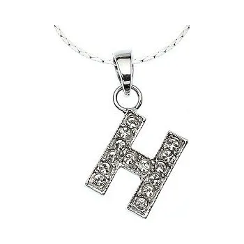 Náhrdelník Náhrdelník přívěsek písmenko "H" Swarovski Crystal Rhodium