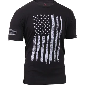 Pánské tričko ROTHCO Triko DISTRESSED US vlajka ČERNÉ velikost: 3XL