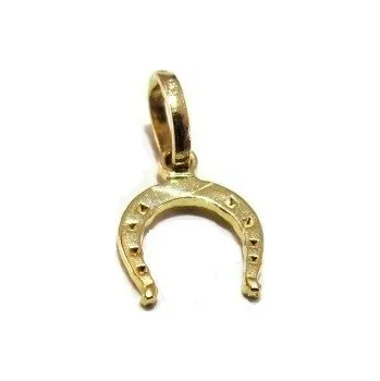 Přívěsek Zlatý přívěšek Podkova pro štěstí 16mm 0,40g Zlato 14k(585/1000)