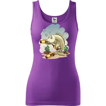 Dámské tričko Opilá ryba - Dámské tílko - XL ( Fialová )