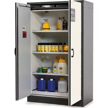 Protipožární skříň na nebezpečné látky asecos Basis-Line typ 30-123, 3 ks police, antracit-bílá
