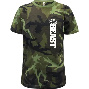 Chlapecké oblečení Beast hashtag - Dětské maskáčové triko - 122 cm/6 let ( Zelený maskáč )