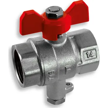 Ventil TIEMME Kulový kohout 1" s vývodem pro připojení čidla - motýlek TM2985R2806