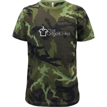 Moje origoš triko - Dětské maskáčové triko - 134 cm/8 let ( Zelený maskáč )