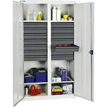 Dílenská skříň Professional 3000, 14 zásuvek a 4 vany, šedá, š 1000 mm