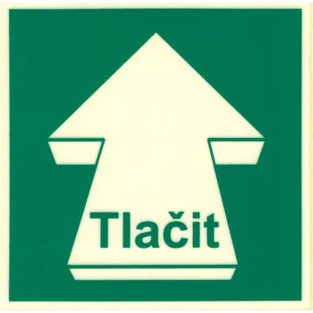 Značení Symbol - tlačit (FL samolepka 100x100 mm)