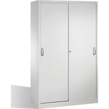 Skříňka na nářadí Dílenská skříň typ Cabo, s posuvnými dveřmi, 4 vložné police, Š 1200, H 500, V 1950 mm, šedá