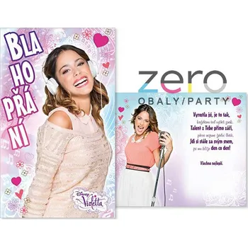 Přání s textem narozeninové dětské + obálka - Violetta (Disney)