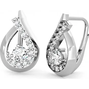 Náušnice Couple, Elegantní náušnice Tear, bílé zlato se zirkony, 6680339-0-0-1