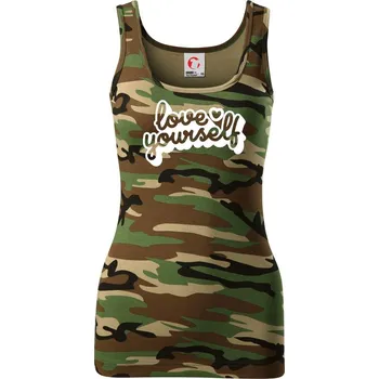 Dámské tričko Love Yourself - Dámské Maskáčové tílko - XS ( Hnědý maskáč )
