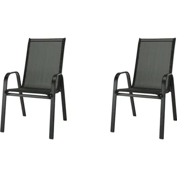 Zahradní lavice IWHome Zahradní židle VALENCIA 2 černá, stohovatelná IWH-1010010 sada 2ks