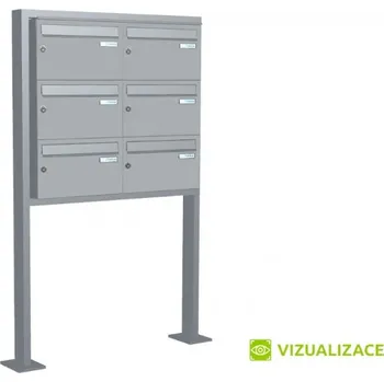 Poštovní schránka Poštovní schránka B-217 - volně stojící ve stojanu z JPU profilu - lakovaná - RAL 9005 MAT. - ČERNÁ