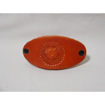 Kožená spona do vlasů č.12 Barva: Oranžová